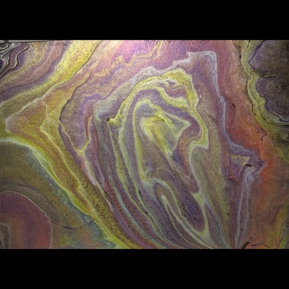 Hand painted and poured Abstract and Canvas 9 x 12 - Picture 4 of 4